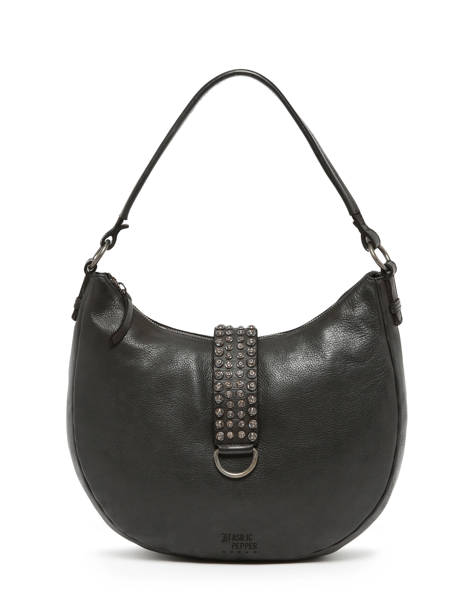Sac PortÃ© Ã©paule Toscane Cuir Basilic pepper Noir toscane BTOS03