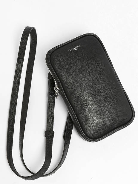 Ã‰tui TÃ©lÃ©phone Emile Cuir Le tanneur Noir emile TMIL3B40 vue secondaire 2