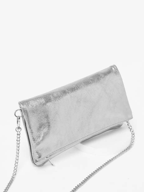 Sac BandouliÃ¨re Nine Cuir Milano Argent nine NI22112N vue secondaire 2