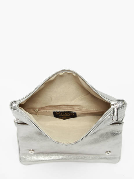 Sac BandouliÃ¨re Nine Cuir Milano Argent nine NI22112N vue secondaire 3