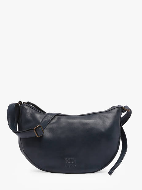 Sac BandouliÃ¨re Cow Cuir Basilic pepper Bleu cow BCOW71