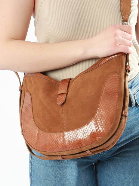 Sac PortÃ© Ã©paule Luna Cuir Great by sandie Beige luna SNA vue secondaire 1