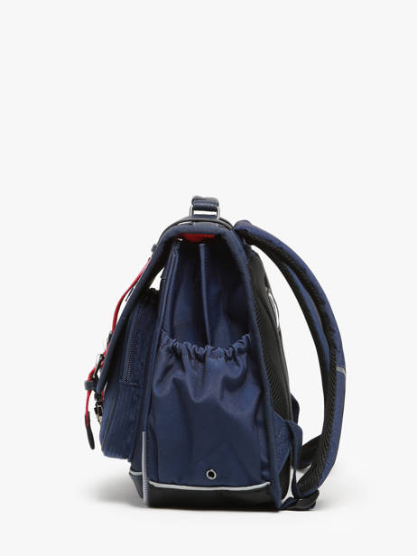 Cartable 2 Compartiments Cameleon Bleu vintage family boulanger CA35 vue secondaire 2