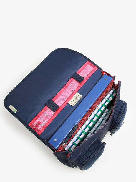 Cartable 2 Compartiments Cameleon Bleu vintage family boulanger CA35 vue secondaire 3