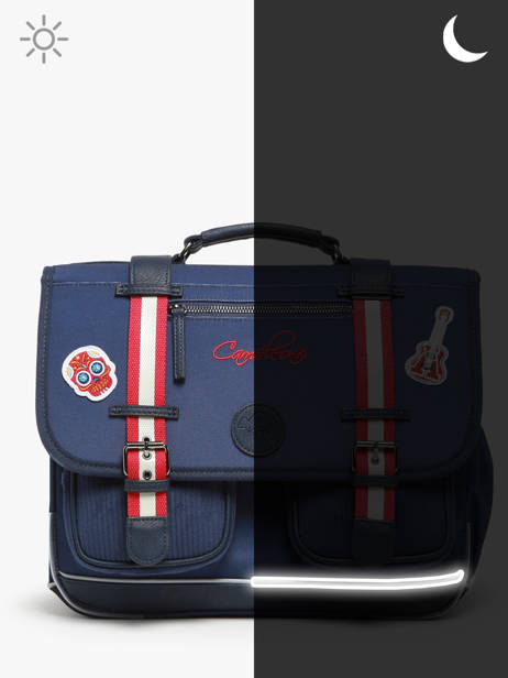 Cartable 2 Compartiments Cameleon Bleu vintage family boulanger CA35 vue secondaire 7