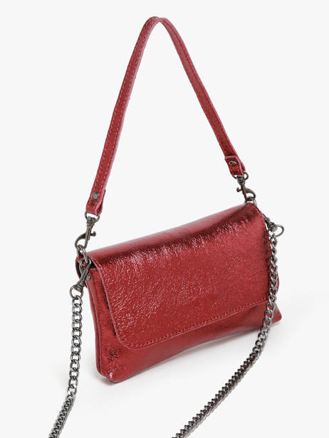 Sac BandouliÃ¨re Nine Cuir Milano Rouge nine NI24063 vue secondaire 2