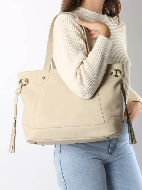 Sac PortÃ© Ã©paule Cow Cuir Basilic pepper Beige cow 155N vue secondaire 1