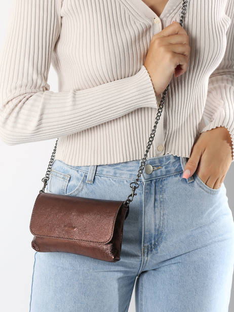 Sac BandouliÃ¨re Nine Cuir Milano Marron nine NI24063 vue secondaire 1