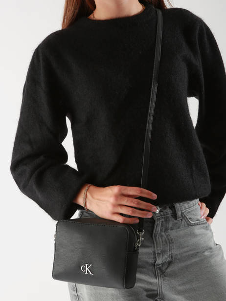 Sac BandouliÃ¨re Minimal Mono Polyester RecyclÃ© Calvin klein jeans Noir minimal mono K612719 vue secondaire 1