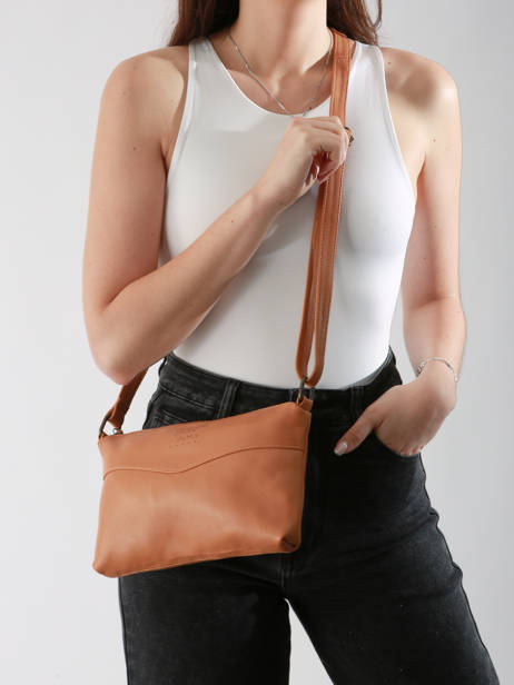 Sac BandouliÃ¨re Cow Cuir Basilic pepper Marron cow BCOW68 vue secondaire 1