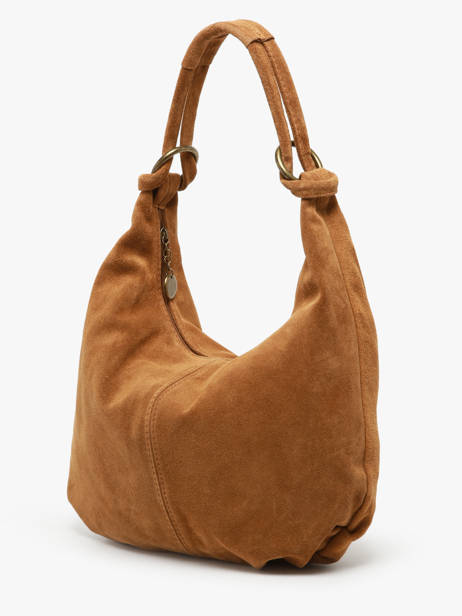 Sac PortÃ© Ã©paule Velvet Cuir Milano Marron velvet VE24111 vue secondaire 2