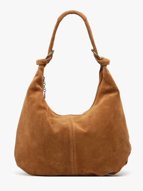 Sac PortÃ© Ã©paule Velvet Cuir Milano Marron velvet VE24111 vue secondaire 4