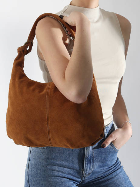 Sac Porté épaule Velvet Cuir Milano Orange velvet VE24111 vue secondaire 1