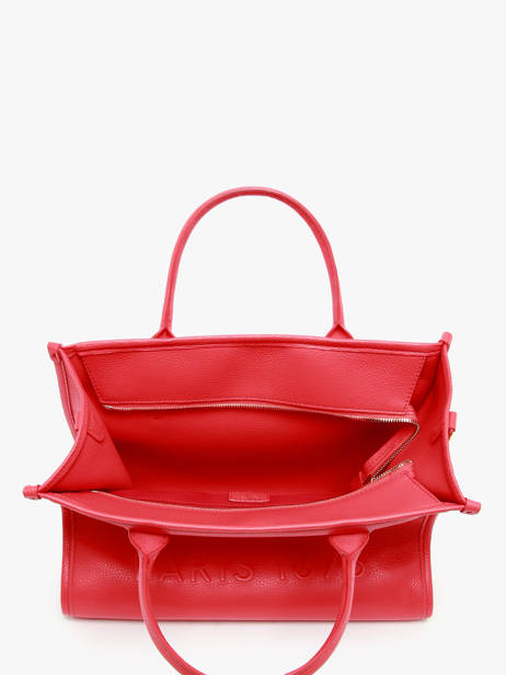 Cabas ZippÃ© M Jour Cuir Lancel Rouge jour A12996 vue secondaire 3