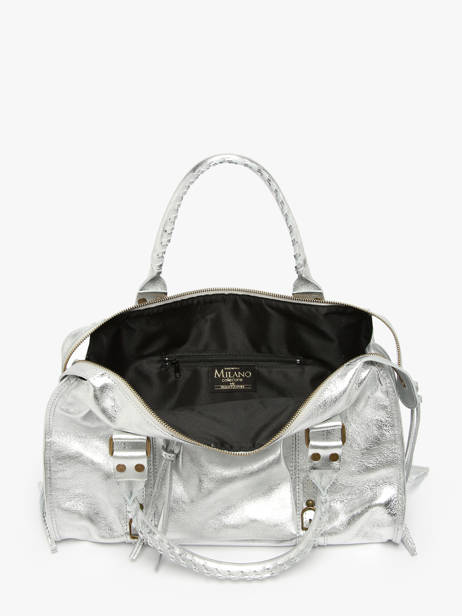 Sac Porté épaule A4 Nine Cuir Milano Argent nine NI24093 vue secondaire 3