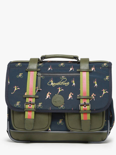 Cartable 2 Compartiments Cameleon Vert vintage urban 27
