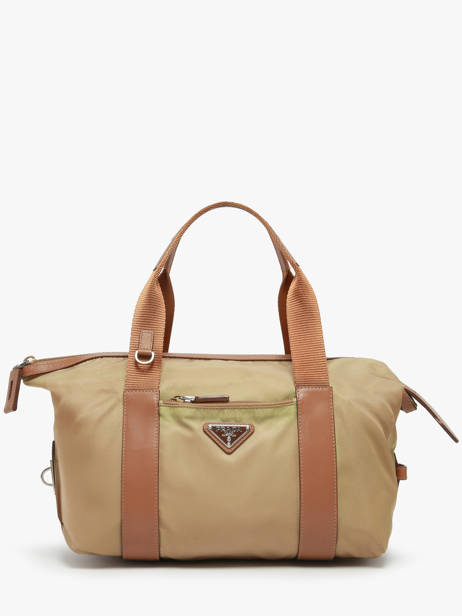 Sac Ã  Main D'occasion Prada Tessuto Cuir Et Nylon Prada Beige second life 1210372