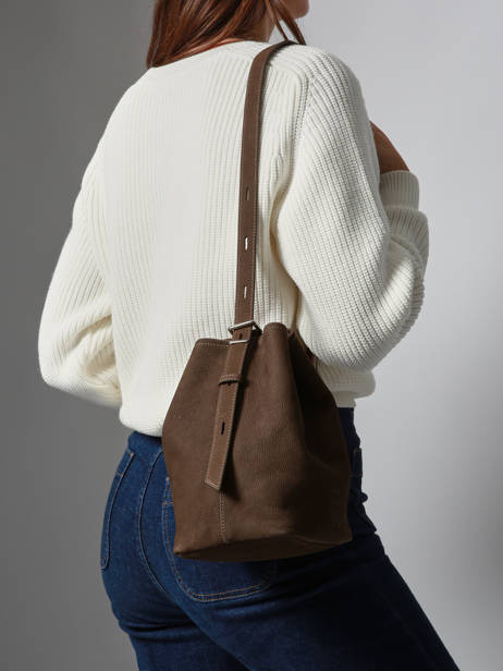 Sac Porté épaule Sac à Dos S Cavalier Nubuck Cuir Etrier Marron cavalier nubuck ECAN126S vue secondaire 3