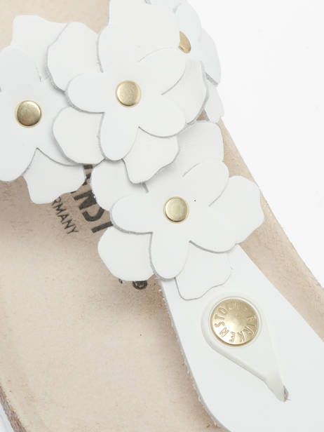 Mules Gizeh Flower En Cuir Birkenstock Blanc women 1026735 vue secondaire 2