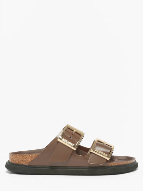 Mules Arizona Droplet En Cuir Birkenstock Marron women 1031910