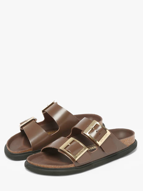 Mules Arizona Droplet En Cuir Birkenstock Marron women 1031910 vue secondaire 1