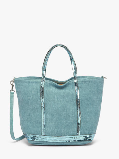 Petit Cabas Zippé Lin Et Paillettes Vanessa bruno Bleu cabas lin 31V40435