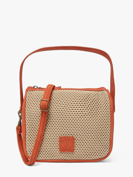 Sac Bandoulière Resille Polyester Le voyage en panier Beige resille PM959