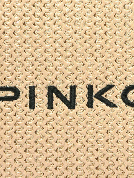 Sac De Soirée Logo Raphia Pinko Beige logo shopper 6718A39Y vue secondaire 2
