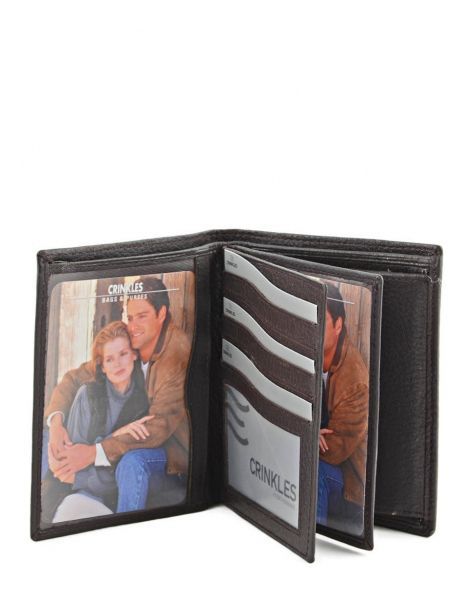 Portefeuille Cuir Crinkles Marron caviar 14089 vue secondaire 3