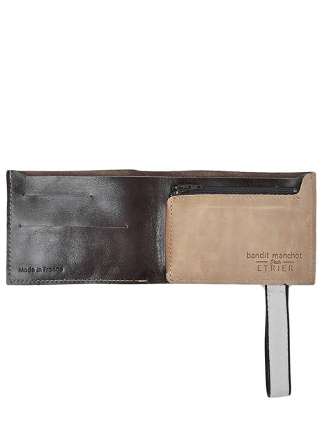 Porte-monnaie à élastique Cuir Etrier Noir bandit manchot h EBM309 vue secondaire 1